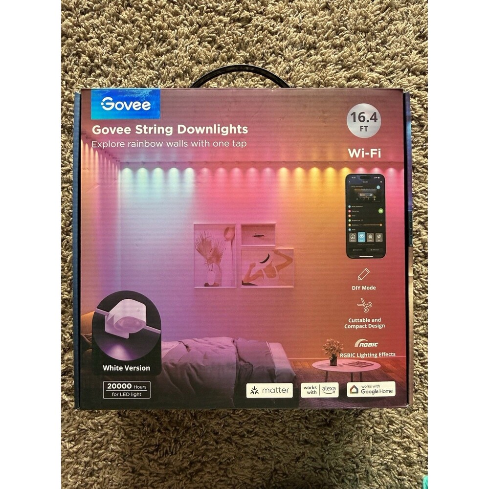 Govee String Downlights Smart LED Lights 16.4 Ft New Sealed - H808A